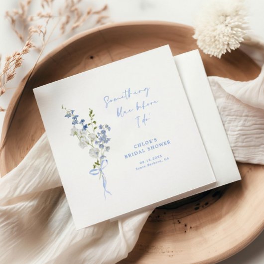 Serviette En Papier Quelque Chose de Bleu Bouquet de Fleurs Sauvages B