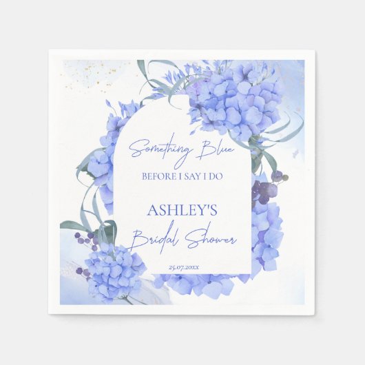 Serviette En Papier Quelque chose de bleu élégant Baby Shower  (Devant)