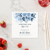 Serviette En Papier Quelque chose de bleu floral script papier de mari (En situation)