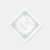 Serviette En Papier Quelque Chose de Bleu Réception de Mariage Florale (Coin)