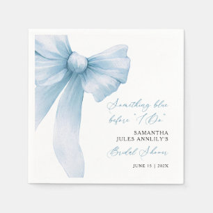 Serviette En Papier Quelque chose de Blue Blue Bow Fête des mariées