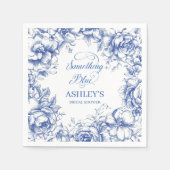 Serviette En Papier Quelque chose de Fête des mariées bleue (Devant)