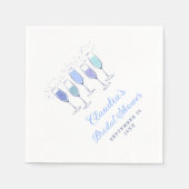Serviette En Papier Quelque chose de Fête des mariées Champagne Bleu (Devant)
