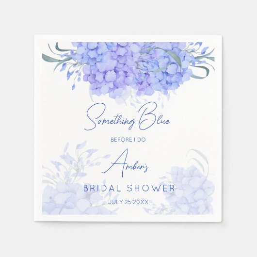 Serviette En Papier Quelque chose d'hydrangea bleu impression de douch (Devant)