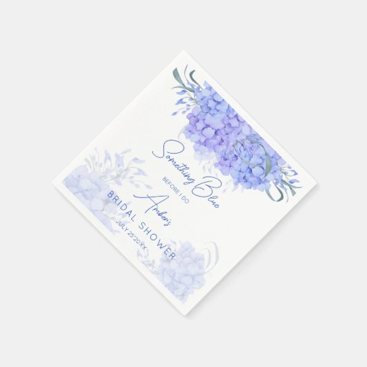 Serviette En Papier Quelque chose d'hydrangea bleu impression de douch (Coin)