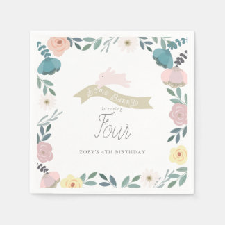 Serviette En Papier Quelques Bunny Floral Garden Girl Anniversaire Bla