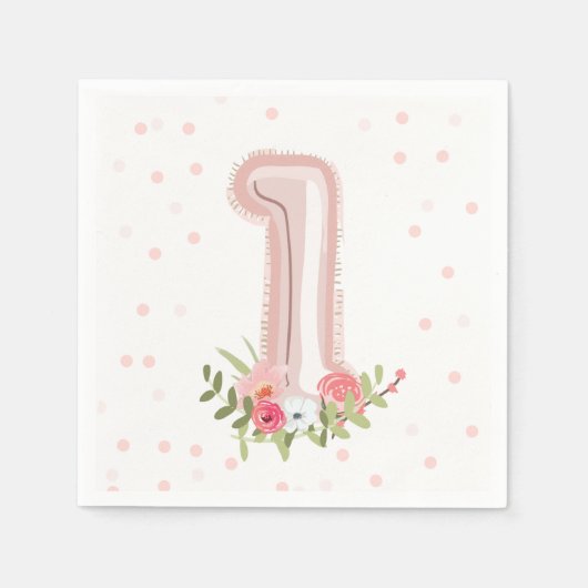 Serviette En Papier Quelques Papier lapin Napkin Première fille rose P (Devant)