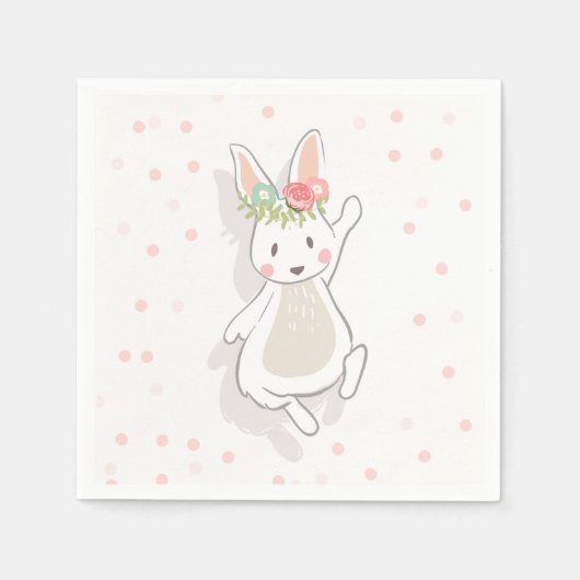 Serviette En Papier Quelques Papier lapin Napkin Première fille rose P (Devant)