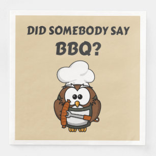 Serviette En Papier Quelqu'Un A-T-Il Dit BBQ ? Drôle serviettes papier