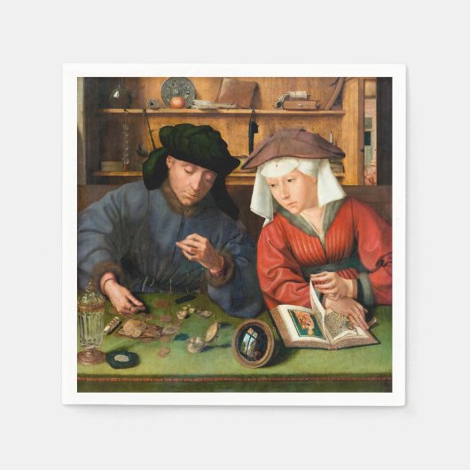 Serviette En Papier Quentin Matsys - Le Moneylender et sa femme (Devant)