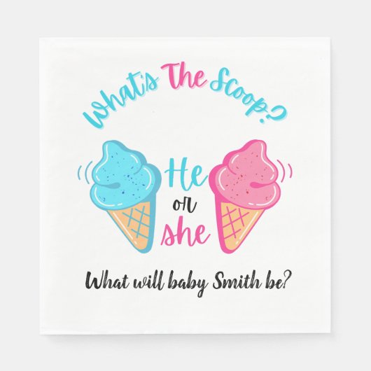 Serviette En Papier Qu'est-ce que la crème glacée Scoop? (Devant)