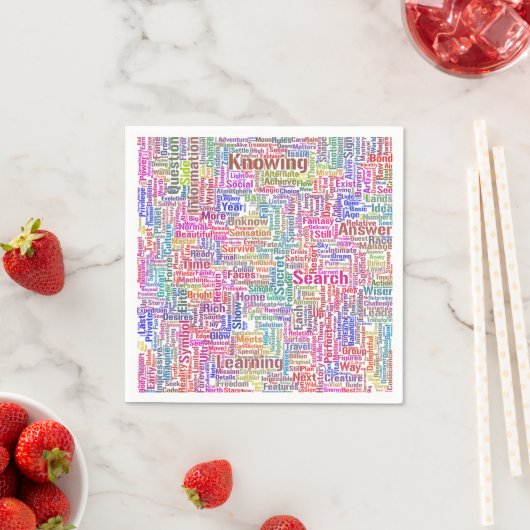 Serviette En Papier Question Apprendre Nuage MotssTexte Motif Message (En situation)