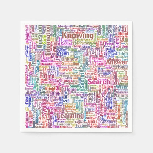 Serviette En Papier Question Apprendre Nuage MotssTexte Motif Message (Devant)
