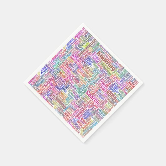 Serviette En Papier Question Apprendre Nuage MotssTexte Motif Message (Coin)