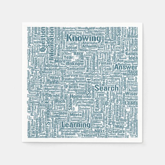 Serviette En Papier Question Apprendre Nuage MotssTexte Motif Message (Devant)