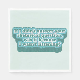 Serviette En Papier Questions rhétoriques Grammaire amusante