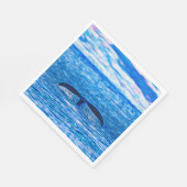 Serviette En Papier Queue de baleines Bleu profond Océan (Coin)