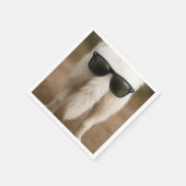 Serviette En Papier Queue de chien avec lunettes de soleil (Coin)