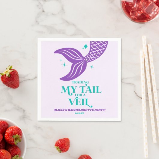 Serviette En Papier Queue de commerce pour Veil Mermaid Bachelorette P (En situation)