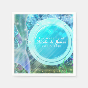 Serviette En Papier Queue de sirène Magie sous la mer Fête d'anniversa