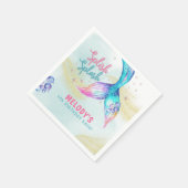 Serviette En Papier Queue de sirène Paillettes Splish Splash anniversa (Coin)