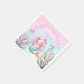 Serviette En Papier Queue de sirène sarcelle rose Fête d'anniversaire  (Coin)