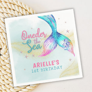 Serviette En Papier Queue de sirène sous la mer 1er anniversaire