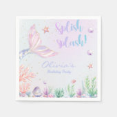 Serviette En Papier Queue de sirène sous la mer Anniversaire (Devant)