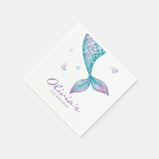 Serviette En Papier Queue de sirène sous la mer serviettes d'anniversa (Coin)