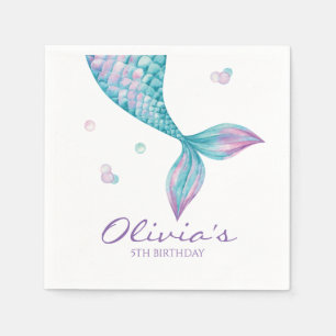 Serviette En Papier Queue de sirène sous les serviettes d'anniversaire