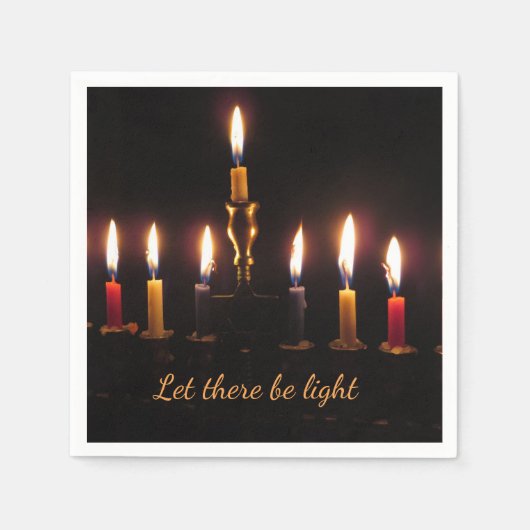 Serviette En Papier Qu'il y ait une légère ménorah Hanoukka cocktail s (Devant)