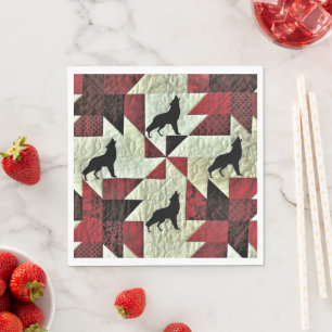 Serviette En Papier Quilt de loup Howling