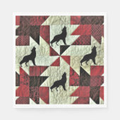 Serviette En Papier Quilt de loup Howling (Devant)