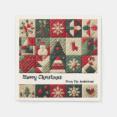Serviette En Papier Quilted Christmas Designs Message (Devant)