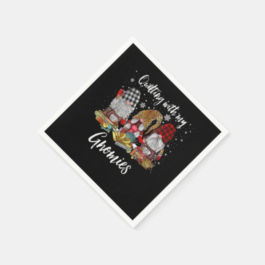 Serviette En Papier Quilter Avec Mes Gnomies Noël Gnomes Holiday (Coin)