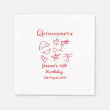 Quinceanera 15 ans anniversaire rouge plage fête a