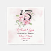 Serviette En Papier Quinceanera 15e anniversaire Rustique Floral (Devant)
