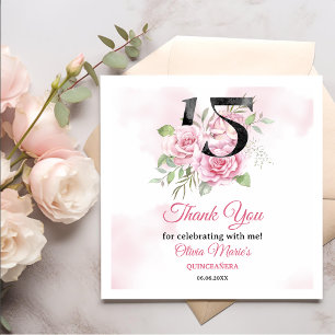Serviette En Papier Quinceanera 15e anniversaire Rustique Floral