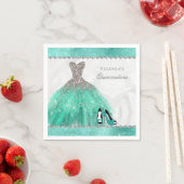 Serviette En Papier Quinceañera Aqua Diamond Sparkle Parties scintilla (En situation)