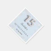 Serviette En Papier Quinceanera bébé bleu argent parties scintillant p (Coin)