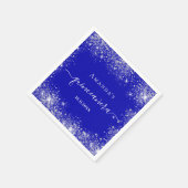 Serviette En Papier Quinceanera bleu royal argent parties scintillant  (Coin)