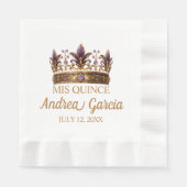 Serviette En Papier Quinceanera Floral pourpre (Devant)