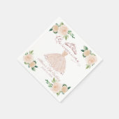 Serviette En Papier Quinceanera florale (Coin)