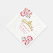 Serviette En Papier Quinceanera Gold Tiara Parties scintillant et rose (Coin)