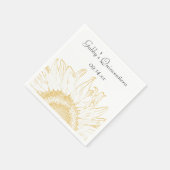 Serviette En Papier Quinceanera Graphique de tournesol Jaune (Coin)