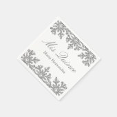Serviette En Papier Quinceanera hivernale de flocons d'argent (Coin)