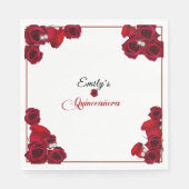 Serviette En Papier Quinceanera Jolie rose Diamants (Devant)