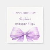 Serviette En Papier Quinceanera lavender bow (Devant)