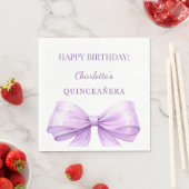 Serviette En Papier Quinceanera lavender bow luncheon (En situation)