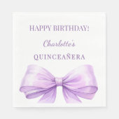 Serviette En Papier Quinceanera lavender bow luncheon (Devant)